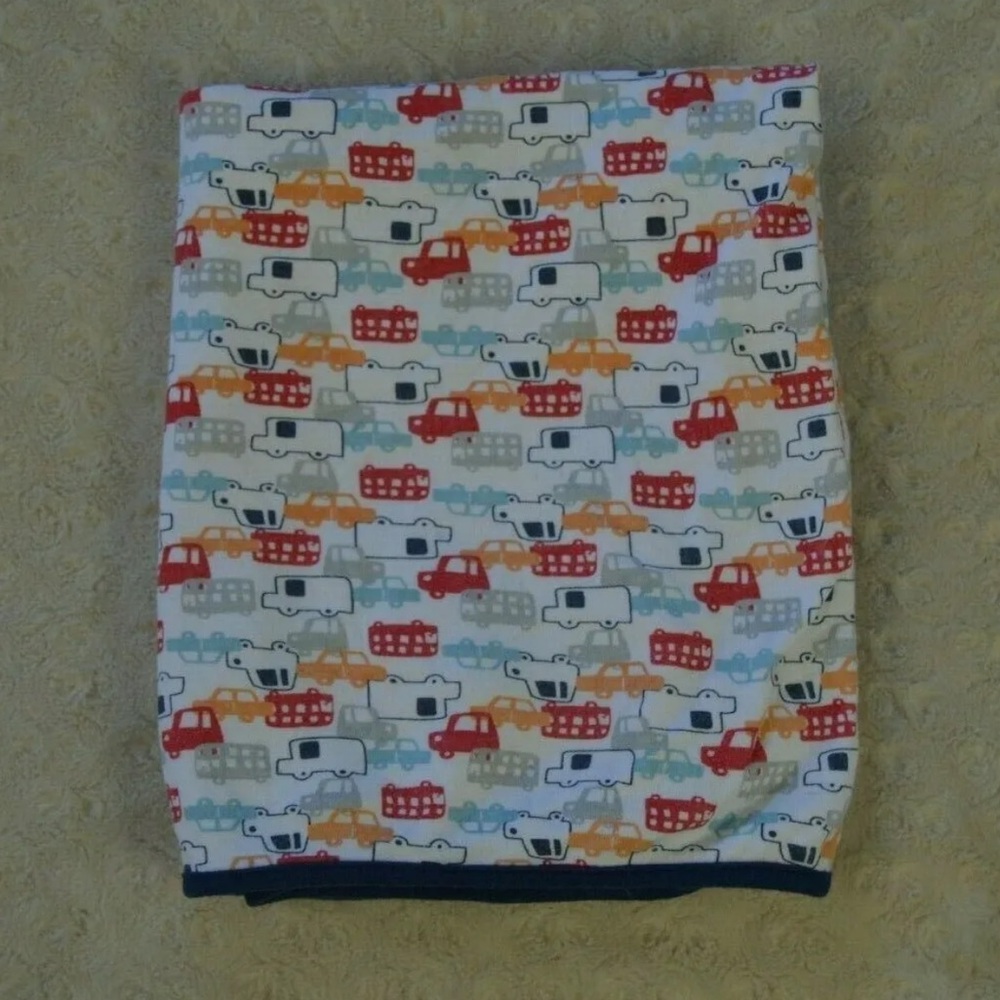 Rene Rofe Car Truck Baby Security Blanket Lovey Blue White Red Orange Bus Van